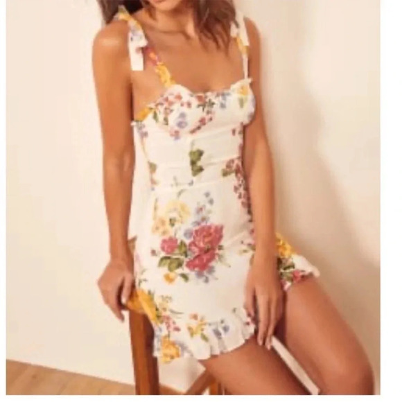 Reformation Christine floral mini dress in bouquet - Picture 4 of 13